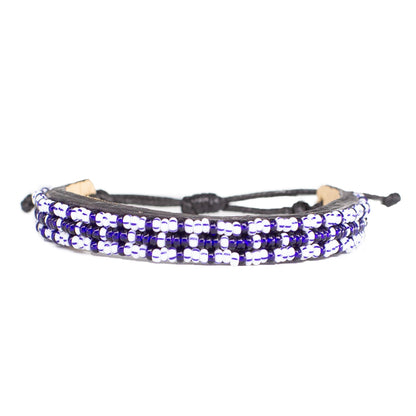 FINAL SALE: Skinny Msalaba Bracelet - Clear Blue/Navy Stripe