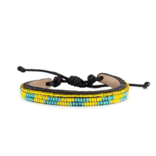 FINAL SALE: Skinny Mstari Bracelet - Yellow/Turquoise