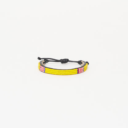 FINAL SALE: Skinny Stripe Bracelet - Yellow/Red/White