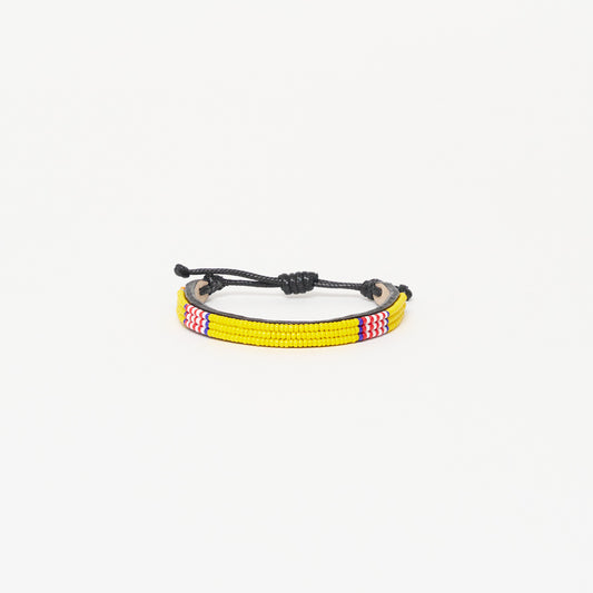 FINAL SALE: Skinny Stripe Bracelet - Yellow/Red/White