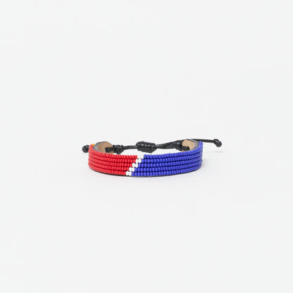 FINAL SALE: XLarge Tribal Bracelet - Red/White/Royal