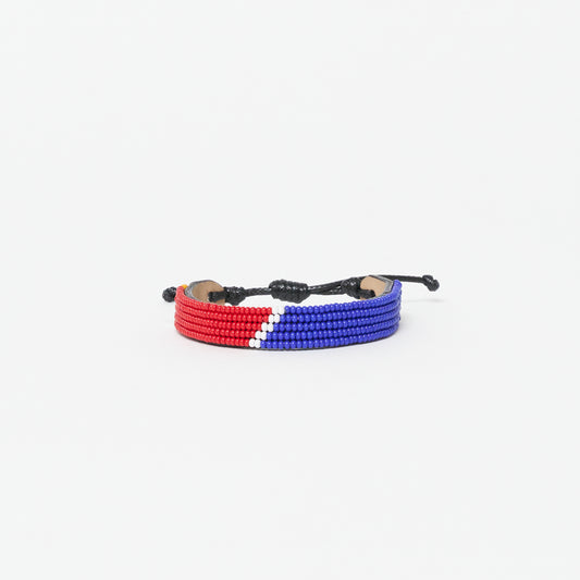 FINAL SALE: XLarge Tribal Bracelet - Red/White/Royal