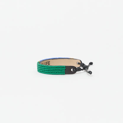 FINAL SALE: XLarge Tribal Bracelet - Blue/Yellow/Green