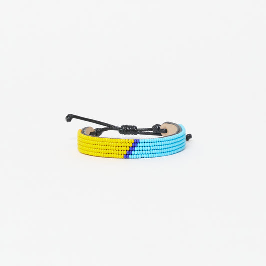 FINAL SALE: XLarge Tribal Bracelet - Yellow/Royal/Turquoise