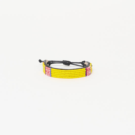 FINAL SALE: Stripe Bracelet - Yellow/Red/White