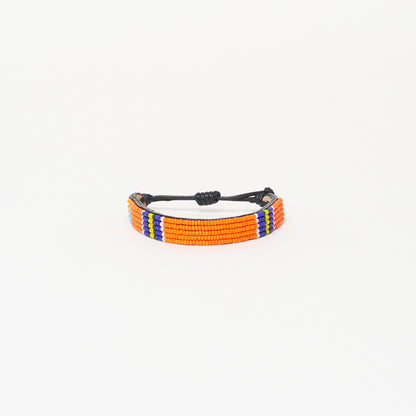 FINAL SALE: Stripe Bracelet - Orange/Royal/Yellow