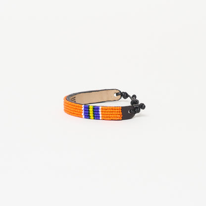 FINAL SALE: Stripe Bracelet - Orange/Royal/Yellow