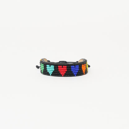 Mara Bracelet - Black Multi Hearts