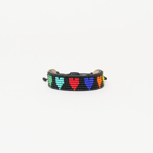 Mara Bracelet - Black Multi Hearts