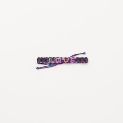 Woven LOVE Bracelet - Amethyst/Purple