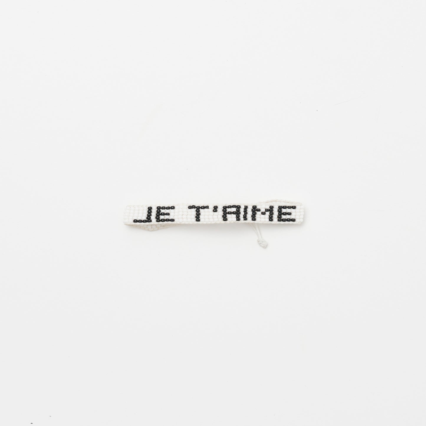 Woven JE T'AIME Bracelet - White/Black