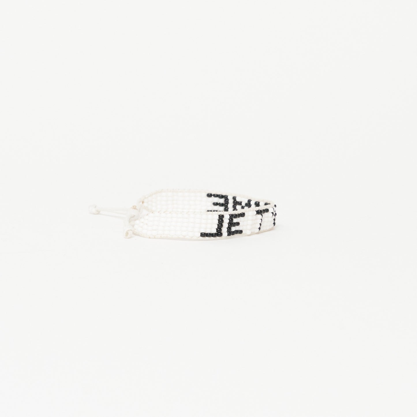 Woven JE T'AIME Bracelet - White/Black