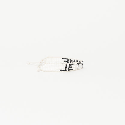 Woven JE T'AIME Bracelet - White/Black