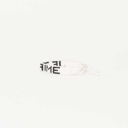 Woven JE T'AIME Bracelet - White/Black