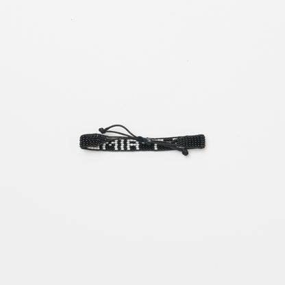 Woven JE T'AIME Bracelet - Black/White