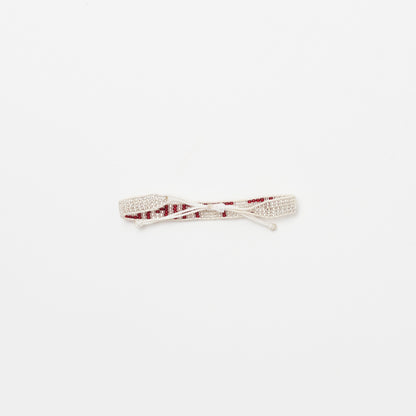 Woven JE T'AIME Bracelet - Silver/Red