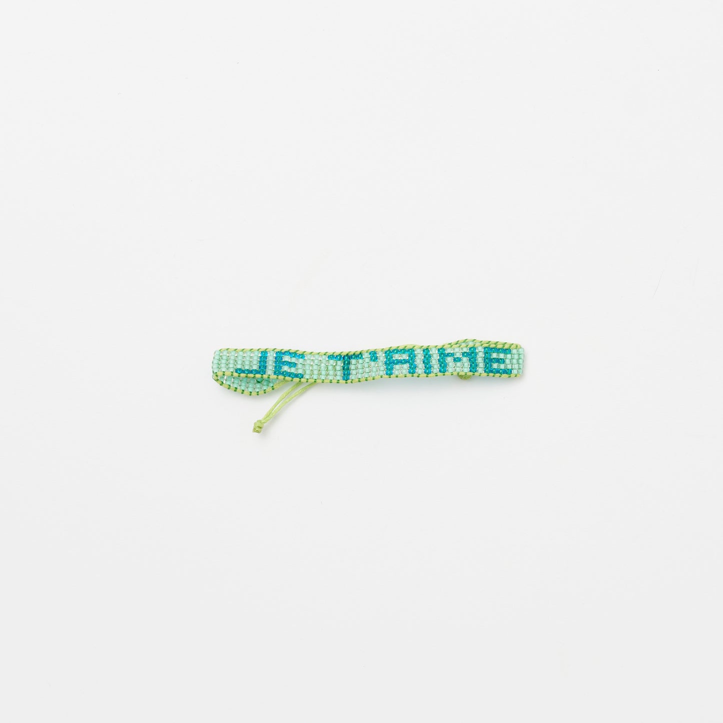 Woven JE T'AIME Bracelet - Turquoise/Cobalt