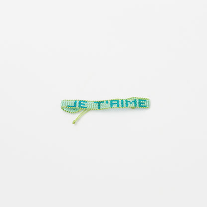 Woven JE T'AIME Bracelet - Turquoise/Cobalt