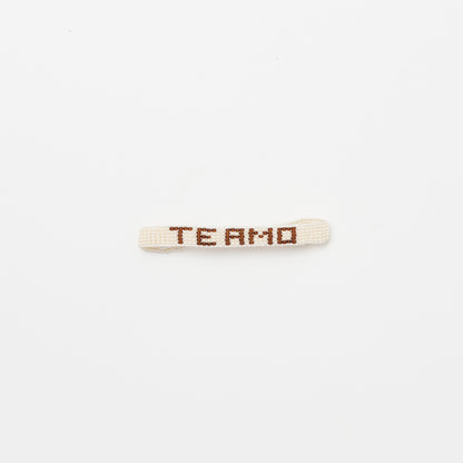 FINAL SALE: Woven TE AMO Bracelet - White/Brown