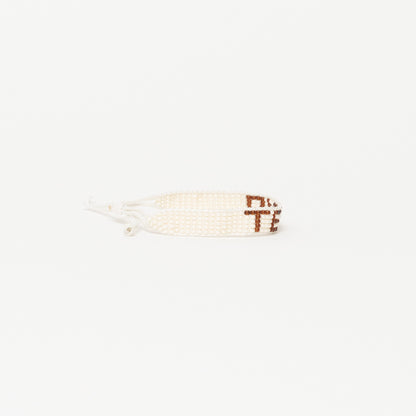 FINAL SALE: Woven TE AMO Bracelet - White/Brown