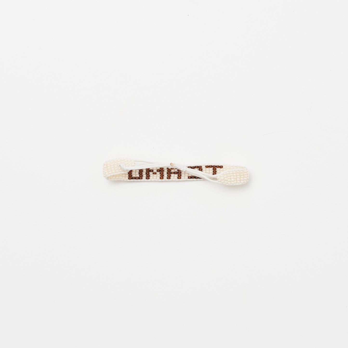 FINAL SALE: Woven TE AMO Bracelet - White/Brown