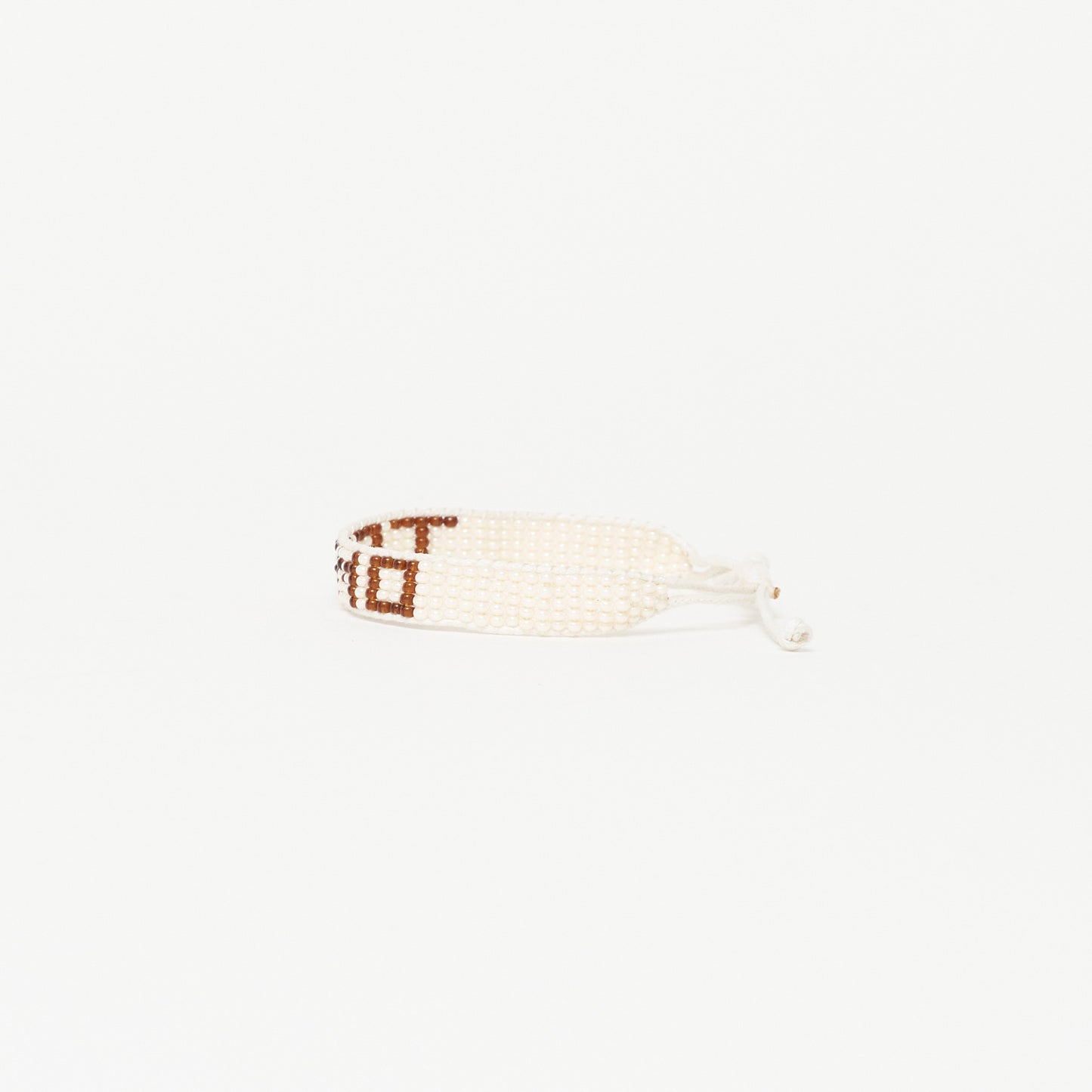 FINAL SALE: Woven TE AMO Bracelet - White/Brown