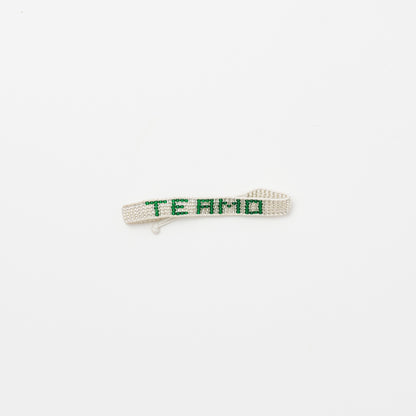 FINAL SALE: Woven TE AMO Bracelet - Silver/Green