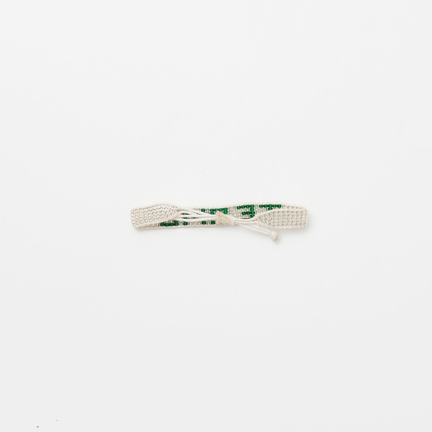 FINAL SALE: Woven TE AMO Bracelet - Silver/Green