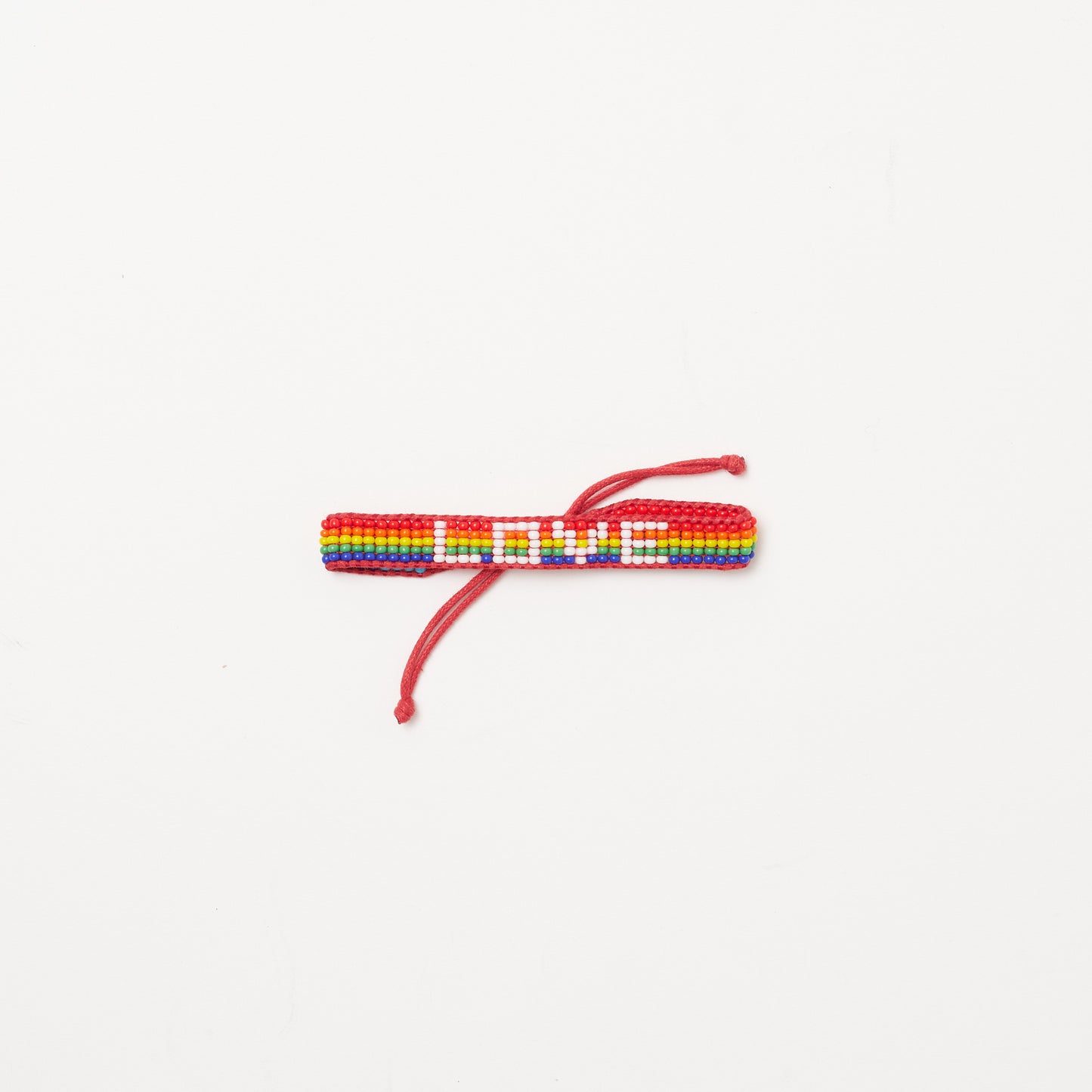 Woven LOVE Bracelet - Rainbow/White