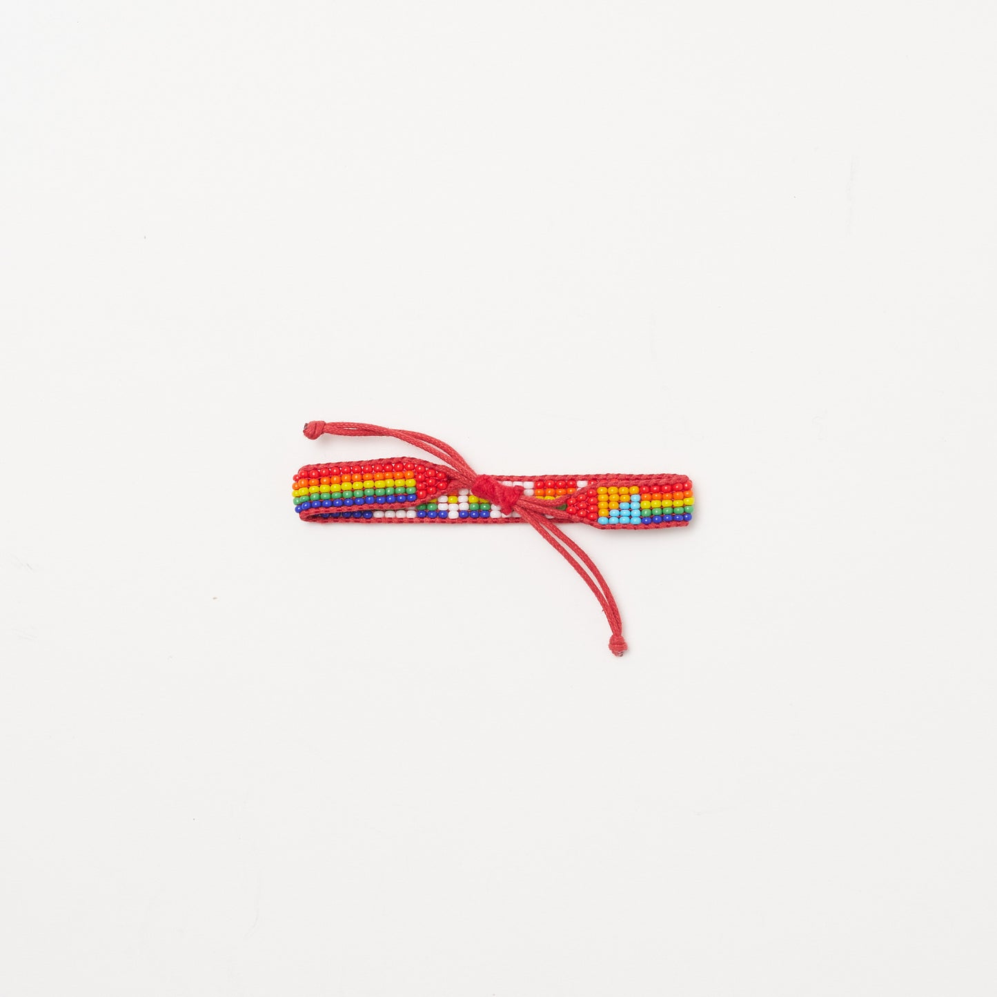 Woven LOVE Bracelet - Rainbow/White