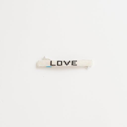 Woven LOVE Bracelet - Pearl/Black