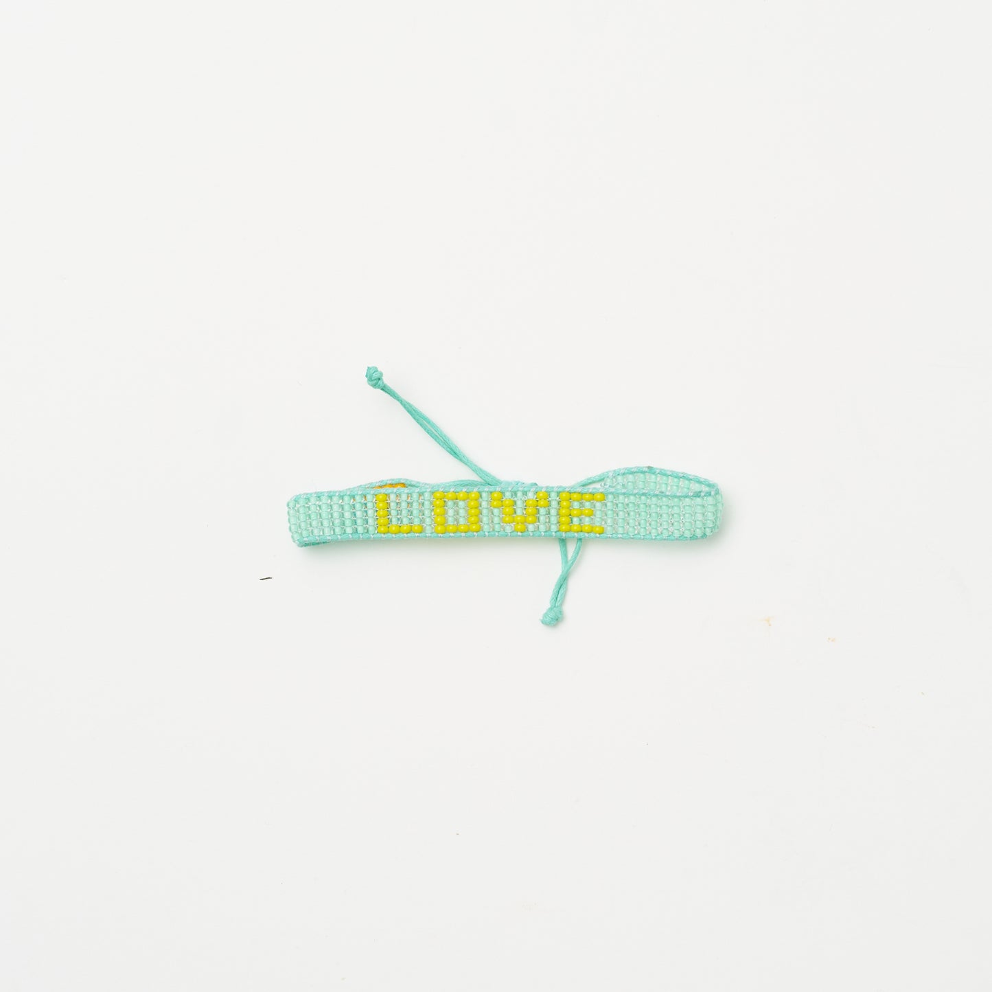 Woven LOVE Bracelet - Mint Green/Yellow