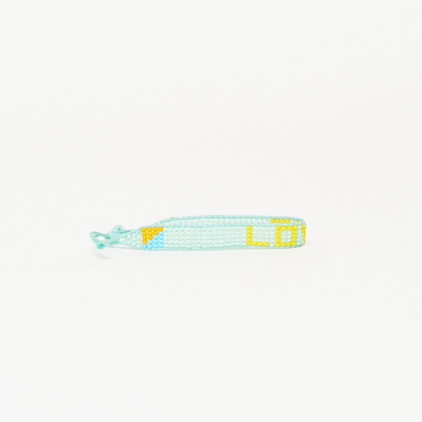 Woven LOVE Bracelet - Mint Green/Yellow