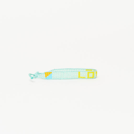 Woven LOVE Bracelet - Mint Green/Yellow lifestyle image