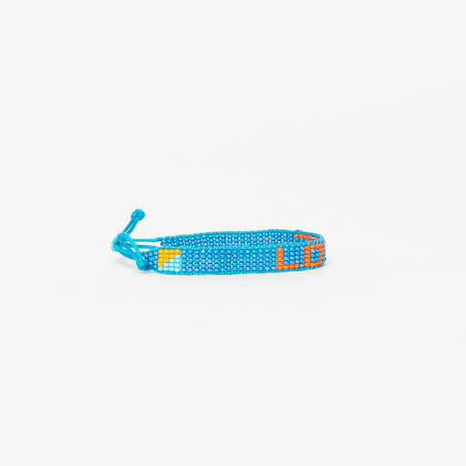 Woven LOVE Bracelet - Sea Blue/Orange lifestyle image