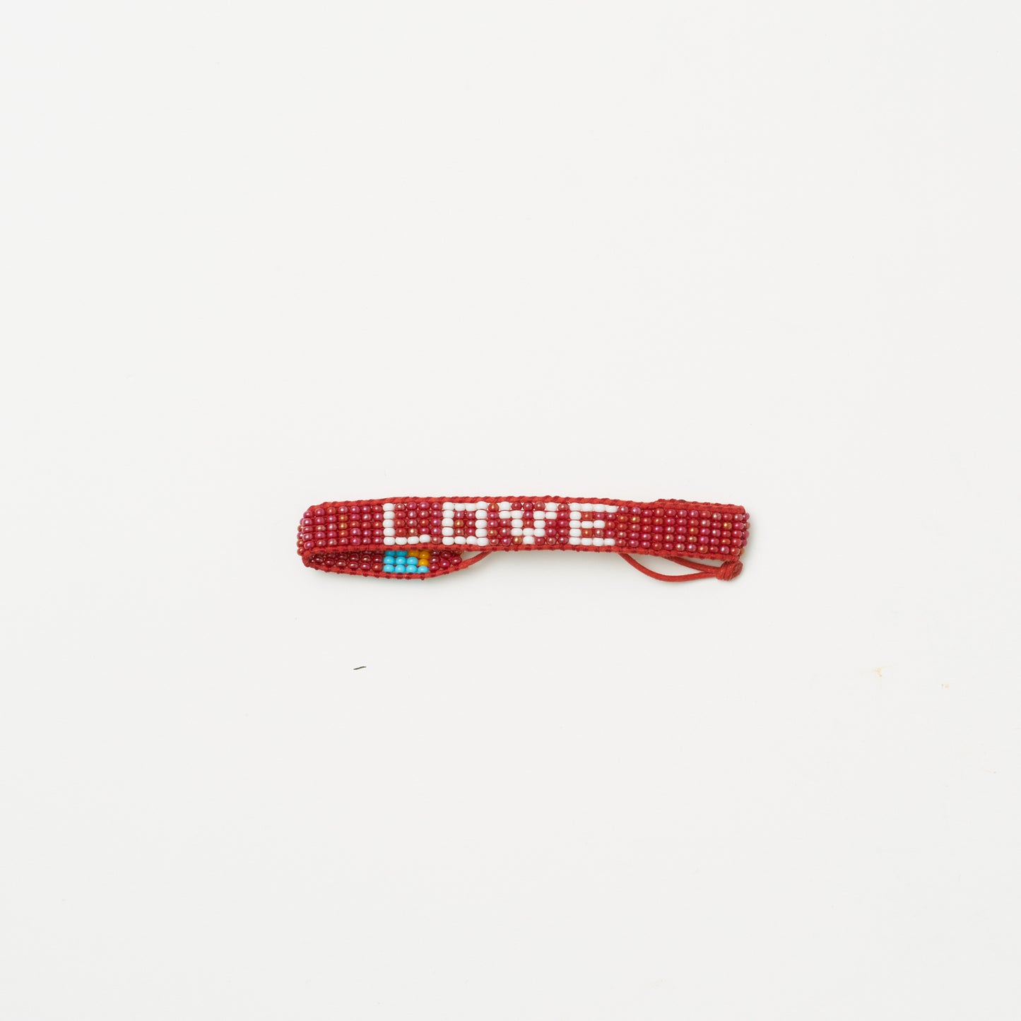 Woven LOVE Bracelet - Ruby Red/White