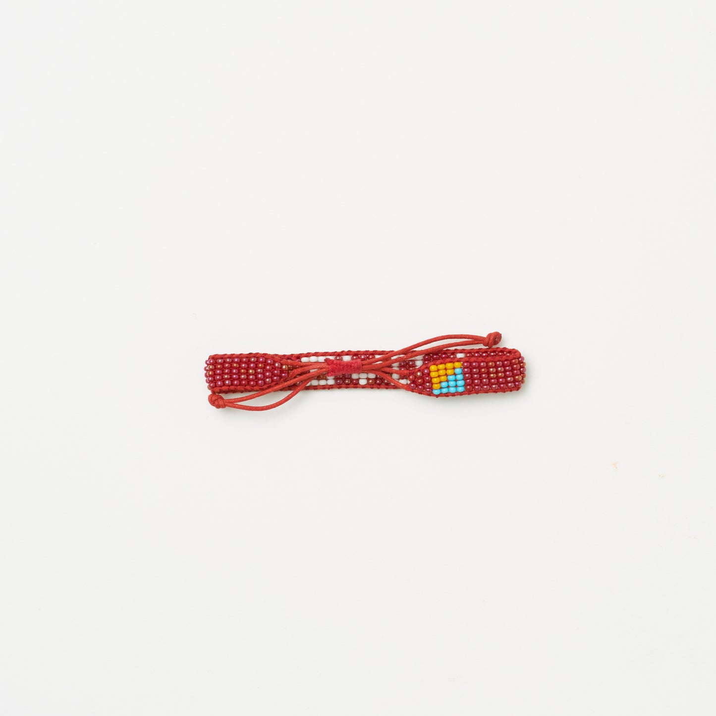 Woven LOVE Bracelet - Ruby Red/White