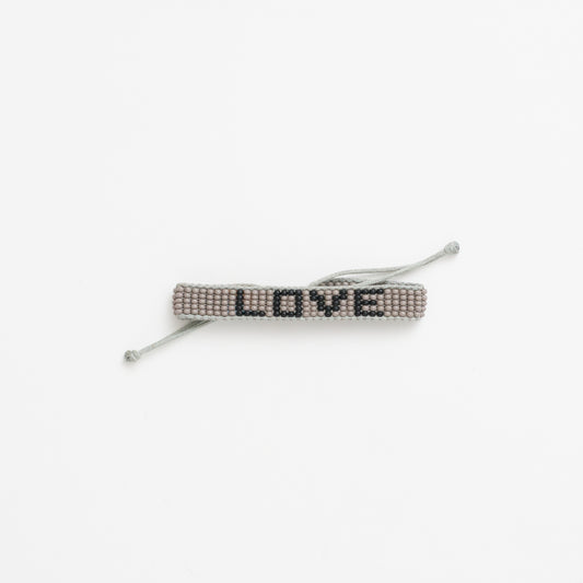 FINAL SALE: XLarge Woven LOVE Bracelet - Gray/Black