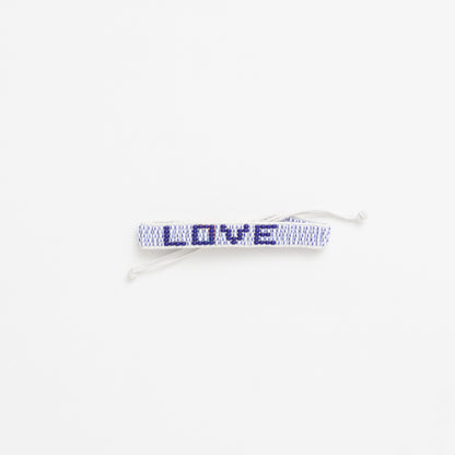 FINAL SALE: XLarge Woven LOVE Bracelet - Blue Dash/Navy