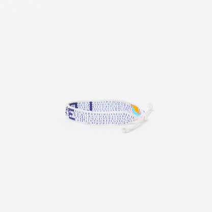 FINAL SALE: XLarge Woven LOVE Bracelet - Blue Dash/Navy