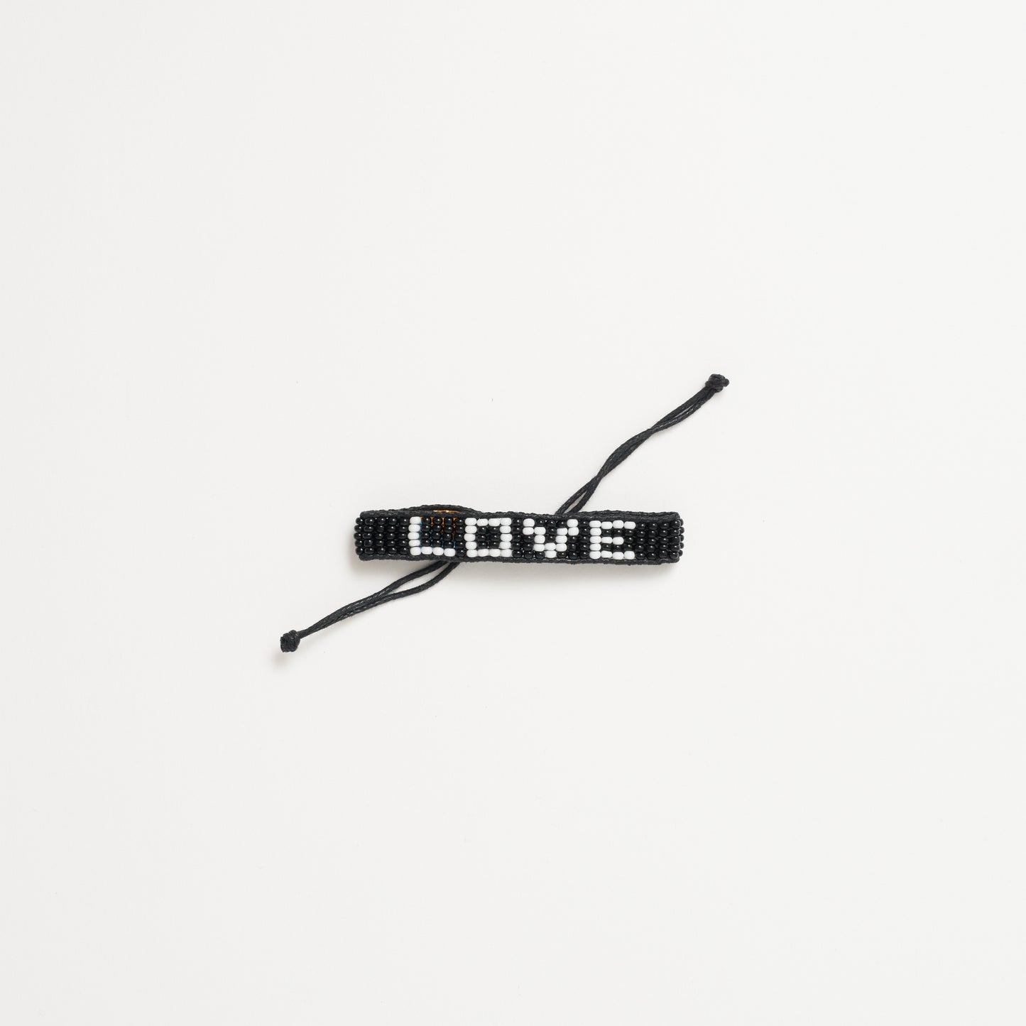 FINAL SALE: Kids Woven LOVE Bracelet - Black/White