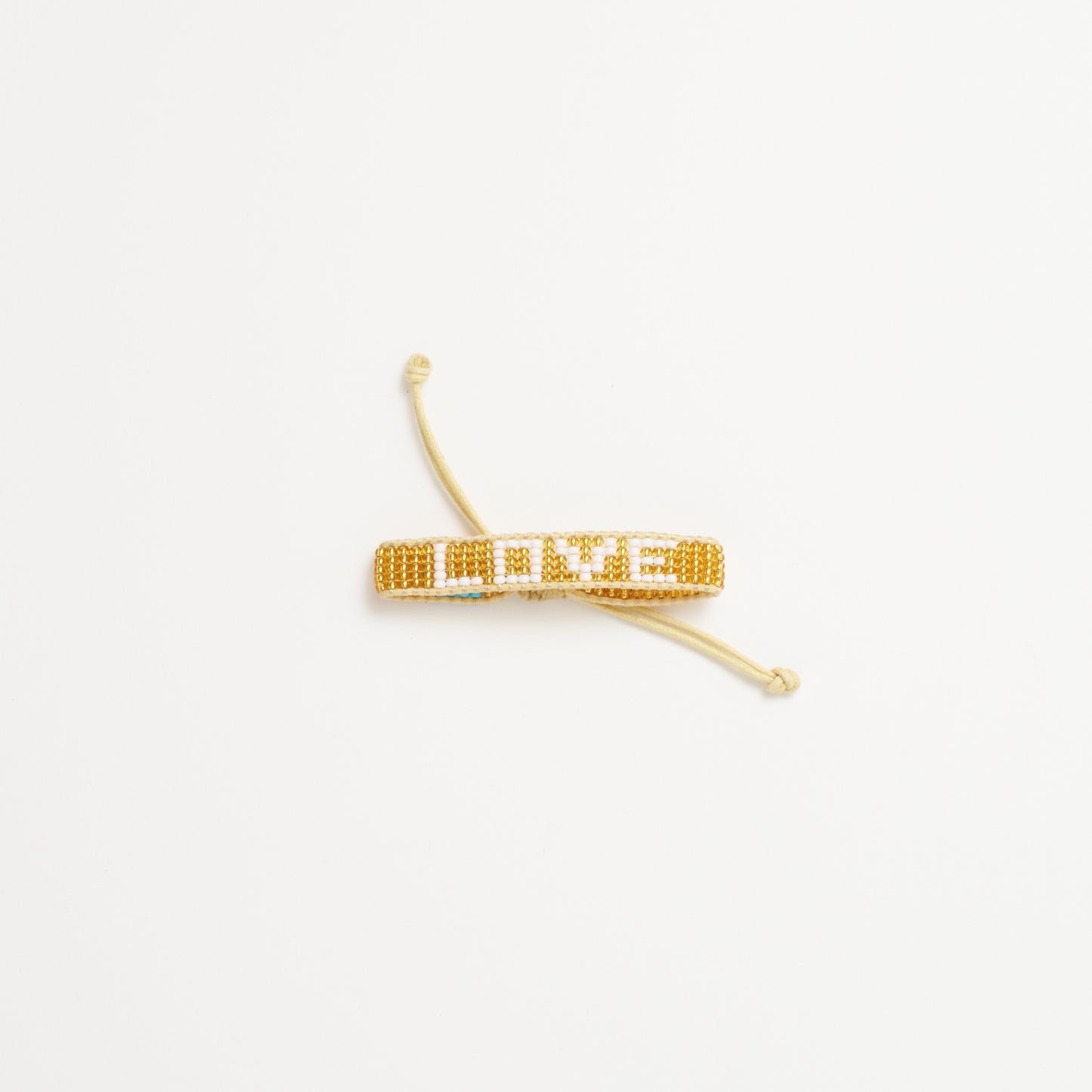 FINAL SALE: Kids Woven LOVE Bracelet - Gold/White