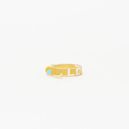 FINAL SALE: Kids Woven LOVE Bracelet - Gold/White