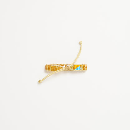 FINAL SALE: Kids Woven LOVE Bracelet - Gold/White