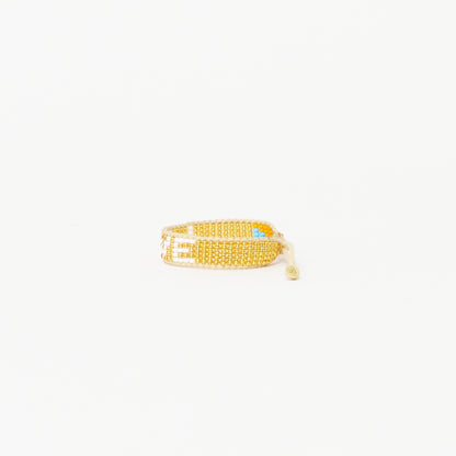 FINAL SALE: Kids Woven LOVE Bracelet - Gold/White