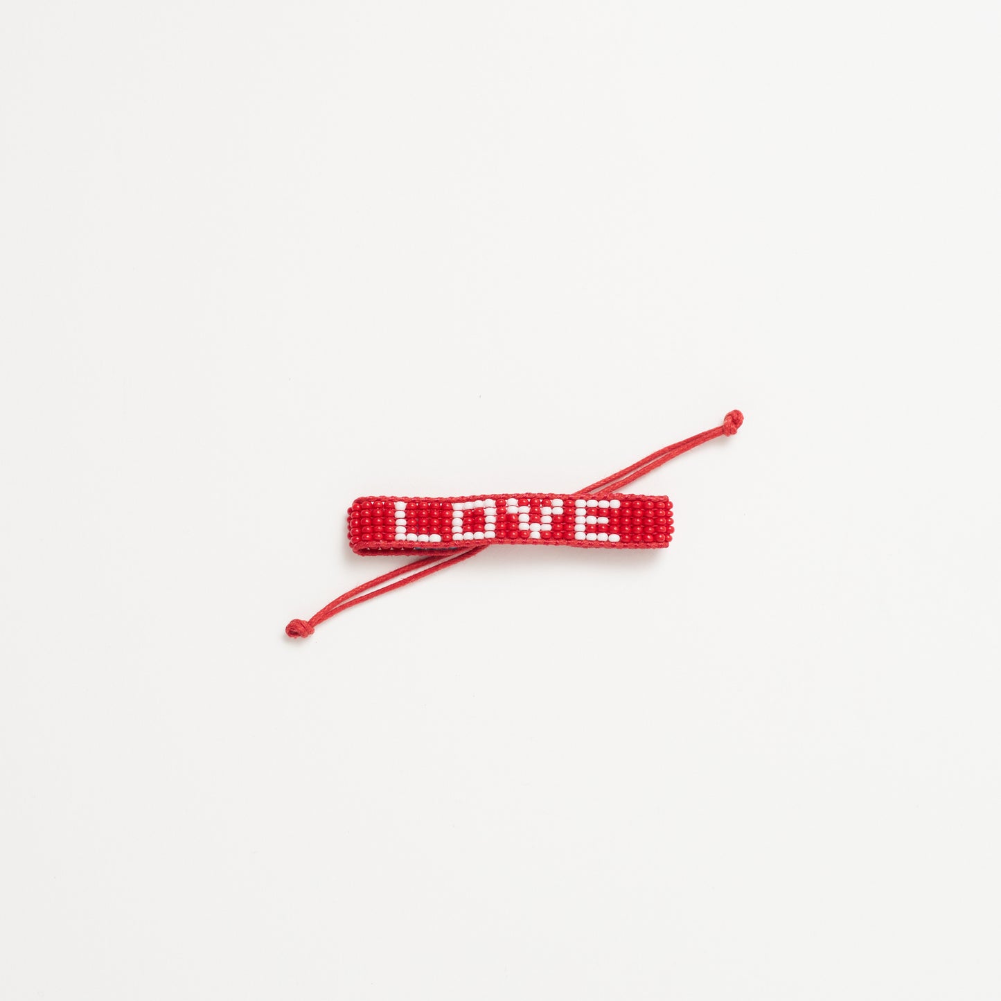 FINAL SALE: Kids Woven LOVE Bracelet - Red/White