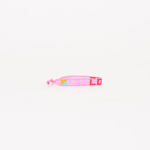 Woven LOVE Bracelet - Bubblegum/Cherry lifestyle image