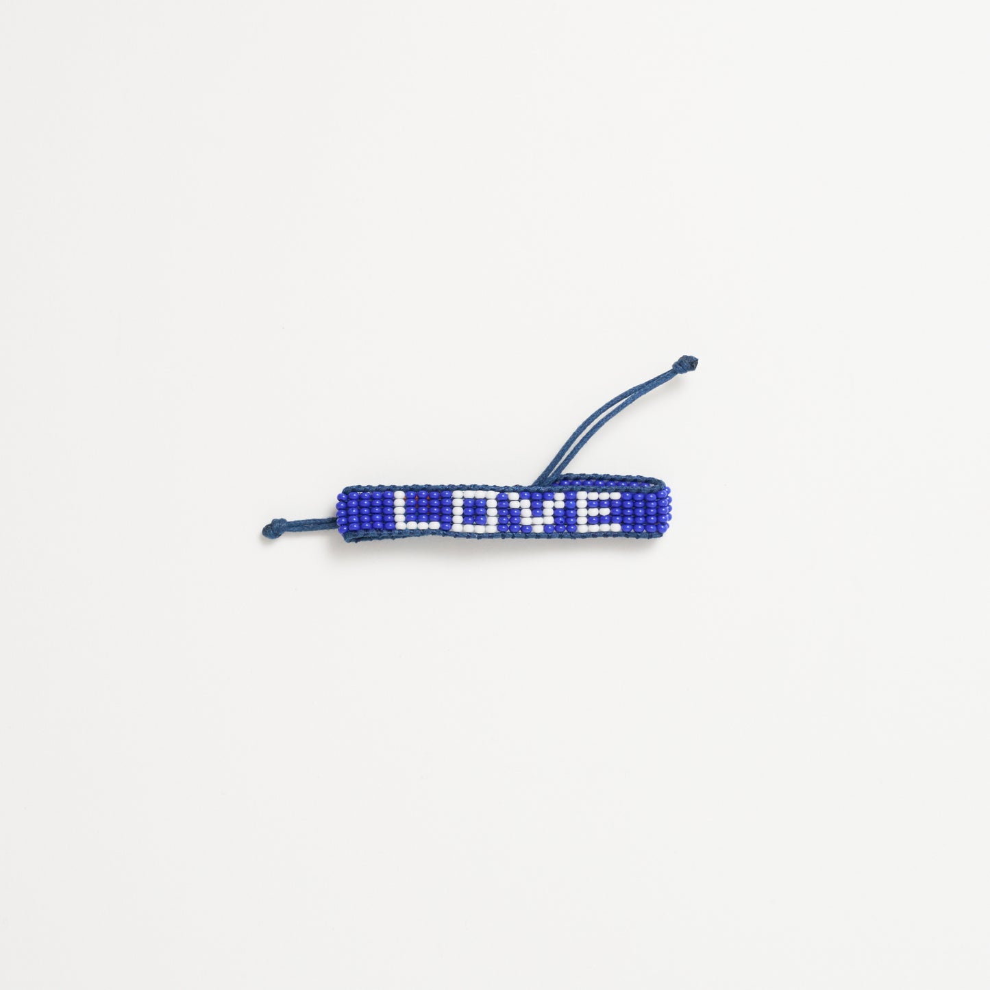 FINAL SALE: Kids Woven LOVE Bracelet - Blue/White