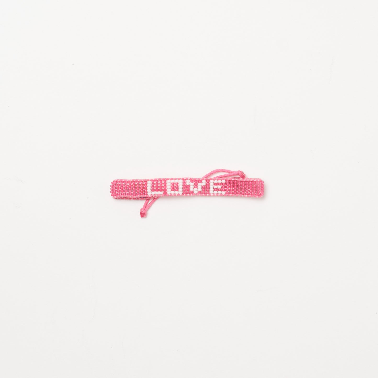 Woven LOVE Bracelet - Pink/White