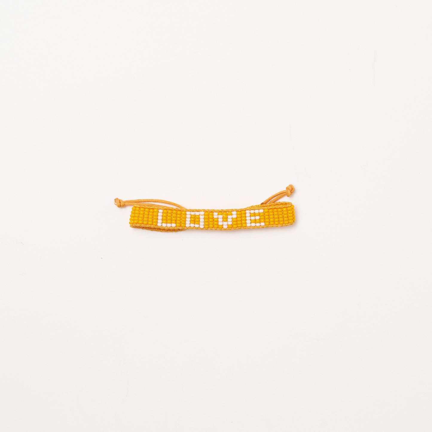 Woven LOVE Bracelet - Orange/White